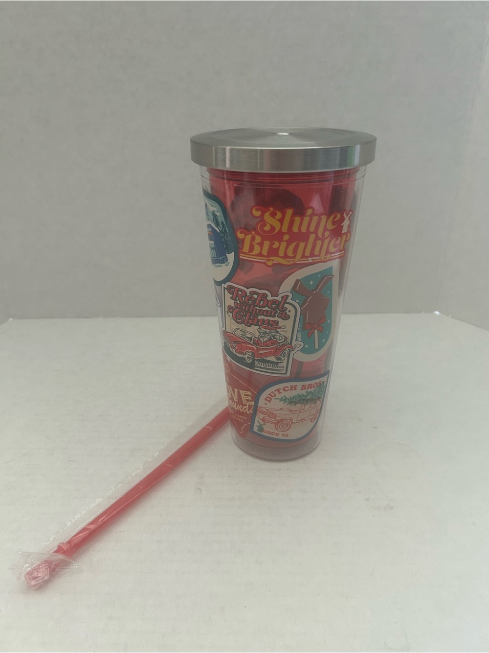 Dutch Brothers Coffee Winter Holiday Tumbler & Straw NWIP